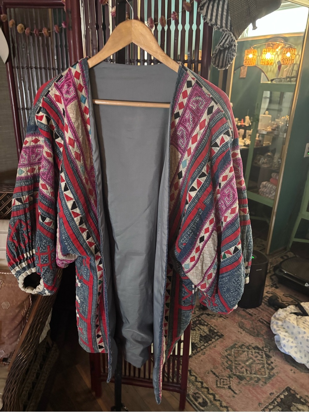 Multicolor Hand Stitched & Appliquéd Vintage Kantha-Jacket